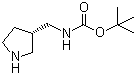 structure of CAS# 173340-26-6, (S)-tert-Butyl [[pyrrolidin-3-yl]methyl]carbamate;tert-Butyl ((3S)-pyrrolidin-3-ylmethyl)carbamate; tert-Butyl [(S)-pyrrolidin-3-ylmethyl]carbamate