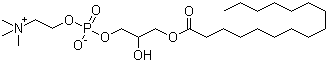 1-棕榈酰溶血磷脂酰胆碱分子结构 (CAS 17364-16-8)