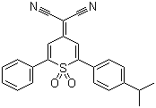 2-[2-[4-(1-Methylethyl)phenyl]-1,1-dioxido-6-phenyl-4H-thiopyran-4-ylidene]propanedinitrile molecular structure (CAS 174493-15-3)