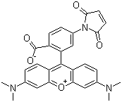 四甲基罗丹明-5-马来酰亚胺分子结构 (CAS 174568-67-3)