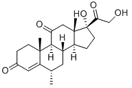 structure of CAS# 1746-38-9, Methylprednisolone Impurity 10;(6S,8S,9S,10R,13S,14S,17R)-17-Hydroxy-17-(2-hydroxyacetyl)-6,10,13-trimethyl-1,6,7,8,9,10,12,13,14,15,16,17-dodecahydro-3H-cyclopenta[a]phenanthrene-3,11(2H)-dione