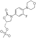 structure of CAS# 174649-09-3, (R)-[3-(3-Fluoro-4-morpholinophenyl)-2-oxo-5-oxazolidinyl]methyl methanesulfonate