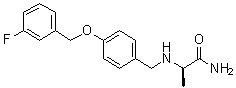 (2R)-2-[[[4-[(3-Fluorophenyl)methoxy]phenyl]methyl]amino]propanamide molecular structure (CAS 174756-44-6)