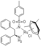 Chloro[[(1S,2S)-(+)-2-amino-1,2-diphenylethyl](4-toluenesulfonyl)amido](mesitylene)ruthenium(II) molecular structure (CAS 174813-81-1)