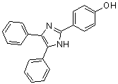 structure of CAS# 1752-94-9, 2-(4-Hydroxyphenyl)-4,5-diphenyl-1H-imidazole;2-(4-Hydroxyphenyl)-4,5-diphenylimidazole; 4-(4,5-Diphenyl-1H-imidazol-2-yl)phenol; NSC 525164; NSC 683642