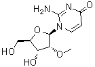 结构式 CAS# 175471-65-5, 2-氨基-1-(2-O-甲基-beta-D-呋喃核糖基)-4(1H)-嘧啶酮