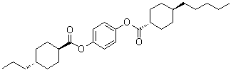 [trans(trans)]-4-Pentylcyclohexanecarboxylic acid 4-[[(4-propylcyclohexyl)carbonyl]oxy]phenyl ester molecular structure (CAS 175784-01-7)