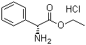 structure of CAS# 17609-48-2, D-Phenylglycine ethyl ester hydrochloride;Ethyl (R)-(amino)phenylacetate hydrochloride