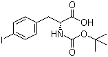 结构式 CAS# 176199-35-2, N-叔丁氧羰基-D-4-碘苯丙氨酸