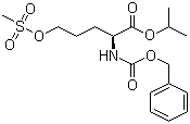 structure of CAS# 176237-45-9, 5-[(Methylsulfonyl)oxy]-N-[(phenylmethoxy)carbonyl]-L-norvaline isopropyl ester