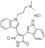 3-[1-[3-(Dimethylamino)propyl]-1H-indol-3-yl]-4-(1H-indol-3-yl)-1H-pyrrole-2,5-dione monohydrochloride molecular structure (CAS 176504-36-2)