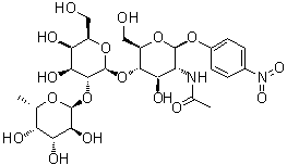 4-Nitrophenyl O-6-deoxy-alpha-L-galactopyranosyl-(1→2)-O-beta-D-galactopyranosyl-(1→4)-2-(acetylamino)-2-deoxy-beta-D-Glucopyranoside molecular structure (CAS 177855-99-1)