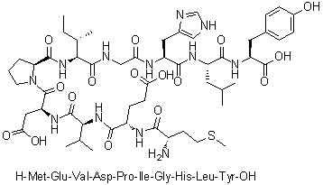 L-蛋氨酰-L-alpha-谷氨酰-L-缬氨酰-L-alpha-天冬氨酰-L-脯氨酰-L-异亮氨酰甘氨酰-L-组氨酰-L-亮氨酰-L-酪氨酸分子结构 (CAS 178243-46-4)
