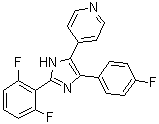 结构式 CAS# 1784751-18-3, 4-[2-(2,6-二氟苯基)-4-(4-氟苯基)-1H-咪唑-5-基]吡啶