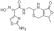 2-Amino-alpha-(hydroxyimino)-N-[(1,2,5,7-tetrahydro-5-methyl-7-oxo-4H-furo[3,4-d][1,3]thiazin-2-yl)methyl]-4-thiazoleacetamide molecular structure (CAS 178949-04-7)