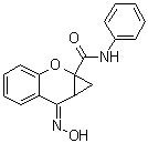 N-Phenyl-7-(hydroxyimino)cyclopropa[b]chromen-1a-carboxamide molecular structure (CAS 179068-02-1)