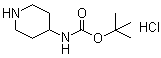 Piperidin-4-ylcarbamic acid tert-butyl ester monohydrochloride molecular structure (CAS 179110-74-8)