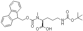 N5-[(1,1-Dimethylethoxy)carbonyl]-N2-[(9H-fluoren-9-ylmethoxy)carbonyl]-N2-methyl-L-ornithine molecular structure (CAS 1793105-28-8)
