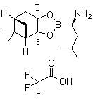 (aR,3aS,4S,6S,7aR)-Hexahydro-3a,8,8-trimethyl-alpha-(2-methylpropyl)-4,6-methano-1,3,2-benzodioxaborole-2-methanamine 2,2,2-trifluoroacetate molecular structure (CAS 179324-87-9)