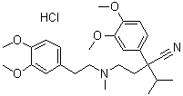 structure of CAS# 1794-55-4, 4-[(3,4-Dimethoxyphenethyl)methylamino]-2-(3,4-dimethoxyphenyl)-2-isopropylbutyronitrile monohydrochloride;Verapamil Related Compound B