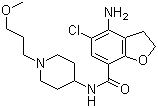 4-Amino-5-chloro-2,3-dihydro-N-[1-(3-methoxypropyl)-4-piperidinyl]-7-benzofurancarboxamide molecular structure (CAS 179474-81-8)