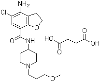 structure of CAS# 179474-85-2, Butanedioic acid 4-amino-5-chloro-2,3-dihydro-N-[1-(3-methoxypropyl)-4-piperidinyl]-7-benzofurancarboxamide