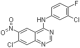结构式 CAS# 179552-73-9, 7-氯-N-(3-氯-4-氟苯基)-6-硝基-4-氨基喹唑啉