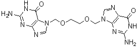 2-Amino-7-[[2-[(2-amino-1,6-dihydro-6-oxo-9H-purin-9-yl)methoxy]ethoxy]methyl]-1,7-dihydro-6H-purin-6-one molecular structure (CAS 1797832-75-7)