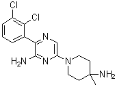 6-(4-Amino-4-methyl-1-piperidinyl)-3-(2,3-dichlorophenyl)-2-pyrazinamine molecular structure (CAS 1801747-42-1)