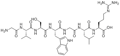 Glycyl-L-valyl-L-seryl-L-tryptophylglycyl-L-leucyl-L-arginine molecular structure (CAS 1801959-12-5)