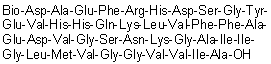 N-[5-[(3aS,4S,6aR)-Hexahydro-2-oxo-1H-thieno[3,4-d]imidazol-4-yl]-1-oxopentyl]-L-alpha-aspartyl-L-alanyl-L-alpha-glutamyl-L-phenylalanyl-L-arginyl-L-histidyl-L-alpha-aspartyl-L-serylglycyl-L-tyrosyl-L-alpha-glutamyl-L-valyl-L-histidyl-L-histidyl-L-glutaminyl-L-lysyl-L-leucyl-L-valyl-L-phenylalanyl-L-phenylalanyl-L-alanyl-L-alpha-glutamyl-L-alpha-aspartyl-L-valylglycyl-L-seryl-L-asparaginyl-L-lysylglycyl-L-alanyl-L-isoleucyl-L-isoleucylglycyl-L-leucyl-L-methionyl-L-valylglycylglycyl-L-valyl-L-valyl-L-isoleucyl-L-alanine molecular structure (CAS 1802086-20-9)