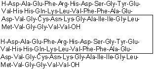 L-alpha-Aspartyl-L-alanyl-L-alpha-glutamyl-L-phenylalanyl-L-arginyl-L-histidyl-L-alpha-aspartyl-L-serylglycyl-L-tyrosyl-L-alpha-glutamyl-L-valyl-L-histidyl-L-histidyl-L-glutaminyl-L-lysyl-L-leucyl-L-valyl-L-phenylalanyl-L-phenylalanyl-L-alanyl-L-alpha-glutamyl-L-alpha-aspartyl-L-valylglycyl-L-cysteinyl-L-asparaginyl-L-lysylglycyl-L-alanyl-L-isoleucyl-L-isoleucylglycyl-L-leucyl-L-methionyl-L-valylglycylglycyl-L-valyl-L-valine bimol. (26→26')-disulfide molecular structure (CAS 1802087-75-7)