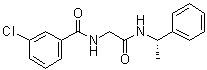 结构式 CAS# 1802326-66-4, 3-氯-N-[2-氧代-2-[[(1S)-1-苯基乙基]氨基]乙基]苯甲酰胺