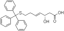 (3S,4E)-3-Hydroxy-7-[(triphenylmethyl)thio]-4-heptenoic acid molecular structure (CAS 180973-24-4)