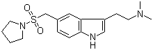 结构式 CAS# 181183-52-8, 阿莫曲坦; 3-(2-二甲胺乙基)-5-(1-吡咯烷基磺酰甲基)-1H-吲哚