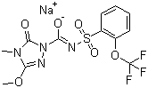 structure of CAS# 181274-17-9, Flucarbazone sodium;4,5-Dihydro-3-methoxy-4-methyl-5-oxo-N-((2-(trifluoromethoxy)phenyl)sulfonyl)-1H-1,2,4-triazole-1-carboxamide sodium salt