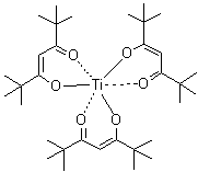 structure of CAS# 181418-64-4, Tris(2,2,6,6-tetramethyl-3,5-heptanedionato)titanium