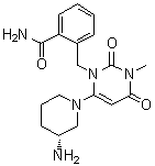 2-[[6-[(3R)-3-Amino-1-piperidinyl]-3,4-dihydro-3-methyl-2,4-dioxo-1(2H)-pyrimidinyl]methyl]benzamide molecular structure (CAS 1820685-30-0)