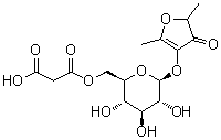 4-[[6-O-(Carboxyacetyl)-beta-D-glucopyranosyl]oxy]-2,5-dimethyl-3(2H)-furanone molecular structure (CAS 182236-12-0)