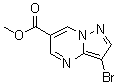 structure of CAS# 1823420-32-1, 3-Bromopyrazolo[1,5-a]pyrimidine-6-carboxylic acid methyl ester