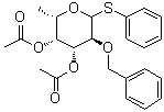 Phenyl 6-deoxy-2-O-(phenylmethyl)-1-thio-L-galactopyranoside diacetate molecular structure (CAS 183051-73-2)