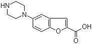 structure of CAS# 183288-47-3, 5-(1-Piperazinyl)benzofuran-2-carboxylic acid