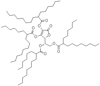 structure of CAS# 183476-82-6, Tetrahexyldecyl ascorbate;BV-OSC; Nikkol VC-IP; VC-IP; Vitamin C tetra-isopalmitate; L-Ascorbic acid 2,3,5,6-tetrakis(2-hexyldecanoate)