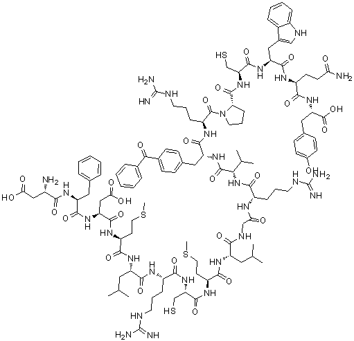 13-(4-苯甲酰基-D-苯丙氨酸)-19-L-酪氨酸-黑色素-聚集激素 (人)分子结构 (CAS 183606-10-2)
