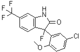 3-(5-Chloro-2-methoxyphenyl)-3-fluoro-1,3-dihydro-6-(trifluoromethyl)-2H-indol-2-one molecular structure (CAS 183720-28-7)