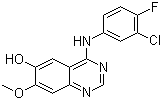 4-(3-氯-4-氟苯氨基)-7-甲氧基喹唑啉-6-醇分子结构 (CAS 184475-71-6)