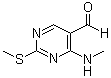 structure of CAS# 185040-32-8, 4-(Methylamino)-2-(methylthio)pyrimidine-5-carboxaldehyde;4-(Methylamino)-2-(methylsulfanyl)pyrimidine-5-carboxaldehyde