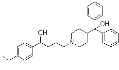 4-(Hydroxydiphenylmethyl)-alpha-[4-(1-methylethyl)phenyl]-1-piperidinebutanol molecular structure (CAS 185066-37-9)
