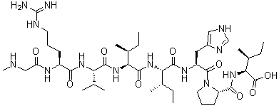 [1-肌氨酸,4-异亮氨酸,8-异亮氨酸]血管紧张素 II分子结构 (CAS 185461-45-4)