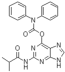Diphenylcarbamic acid 2-[(2-methyl-1-oxopropyl)amino]-1H-purin-6-yl ester molecular structure (CAS 185610-53-1)